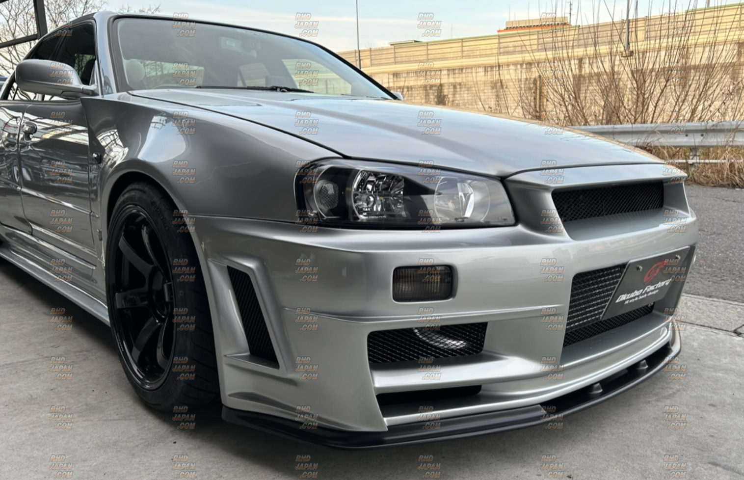 Okubo Factory Wide Front Bumper & Front Fender Set - Skyline R34